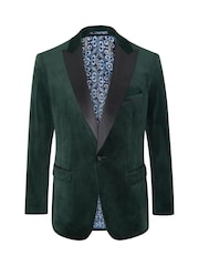 Skopes Green Tailored Fit Jive Velvet Jacket - Image 5 of 6