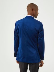 Skopes Blue Tailored Fit Jive Velvet Jacket - Image 4 of 7