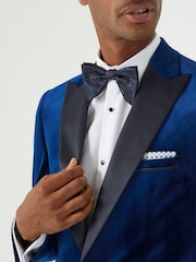 Skopes Blue Tailored Fit Jive Velvet Jacket - Image 5 of 7