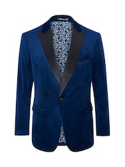 Skopes Blue Tailored Fit Jive Velvet Jacket - Image 6 of 7