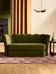 MADE.COM Pistachio Green Velvet Maya 2 Seater Sofa - Image 1 of 6