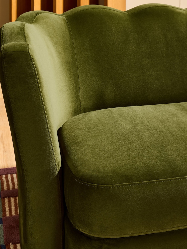 MADE.COM Pistachio Green Velvet Maya 2 Seater Sofa - Image 2 of 6