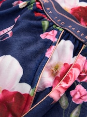 Marineblau - Baker by Ted Baker Floral Fleece Pyjamas Set 2 Piece - Bild 3 von 5