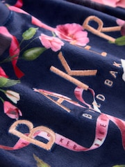 Marineblau - Baker by Ted Baker Floral Fleece Pyjamas Set 2 Piece - Bild 5 von 5