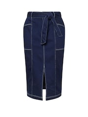 Yours Curve Blue Limited Retro Constrast Skirt - Image 5 of 5
