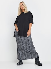 Yours Curve Grey Limited Snake Maxi Skirt - Image 2 of 5