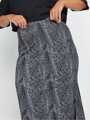 Yours Curve Grey Limited Snake Maxi Skirt - Image 4 of 5