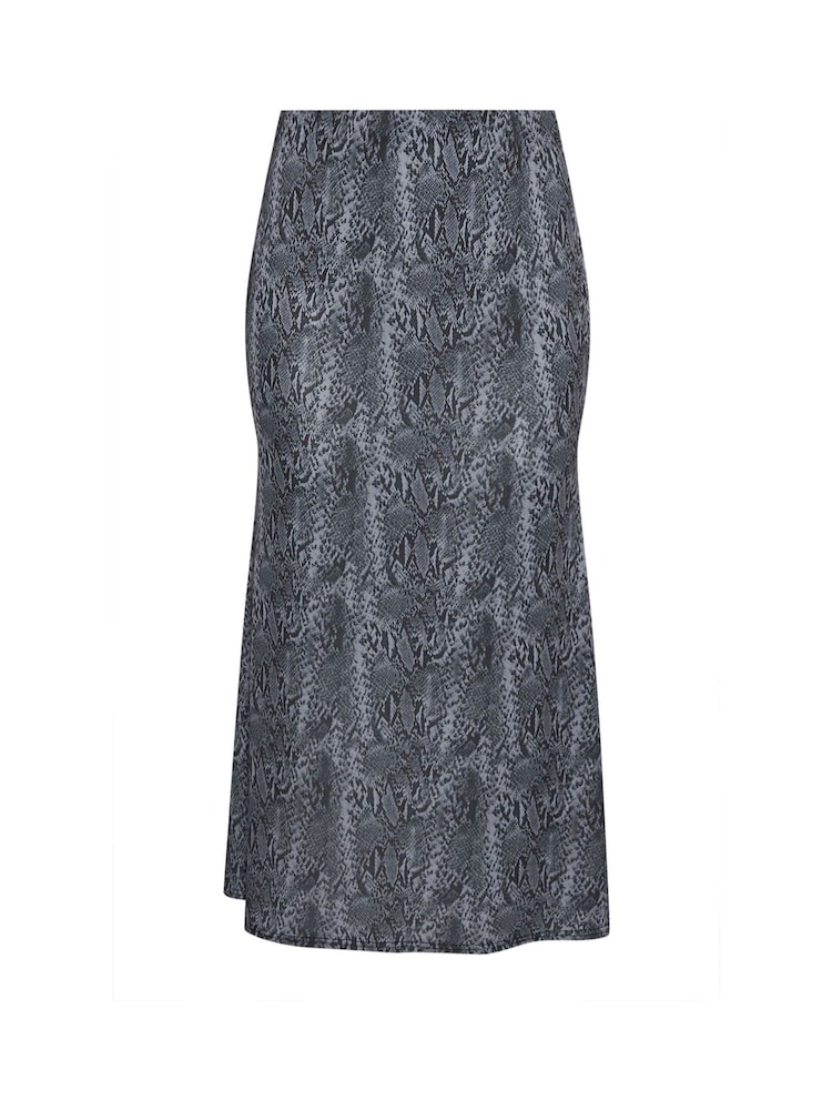 Yours Curve Grey Limited Snake Maxi Skirt - Image 5 of 5