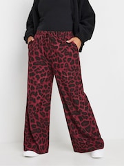 Yours Curve Red Leopard Print Pull On Trousers - Image 1 of 5