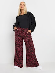 Yours Curve Red Leopard Print Pull On Trousers - Image 2 of 5