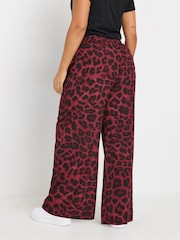 Yours Curve Red Leopard Print Pull On Trousers - Image 3 of 5