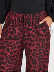 Yours Curve Red Leopard Print Pull On Trousers - Image 4 of 5
