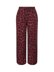 Yours Curve Red Leopard Print Pull On Trousers - Image 5 of 5