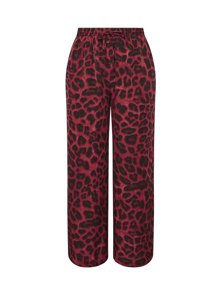 Yours Curve Red Leopard Print Pull On Trousers - Image 5 of 5
