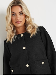 Yours Curve Black Boucle Jacket - Image 4 of 5