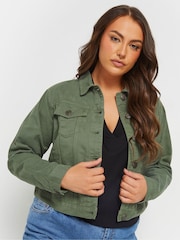 Yours Curve Green Classic Denim 100% Cotton Jacket - Image 1 of 5