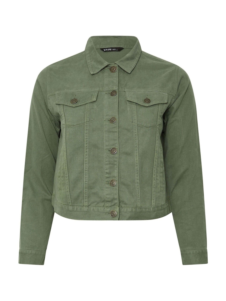 Yours Curve Green Classic Denim 100% Cotton Jacket - Image 5 of 5