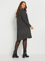 Yours Curve Grey Drape Pocket Dress - Image 3 of 5
