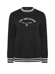Yours Curve Black Les Archives Sweatshirt - Image 5 of 5