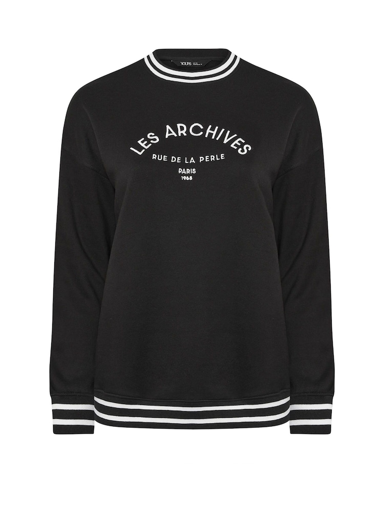 Yours Curve Black Les Archives Sweatshirt - Image 5 of 5