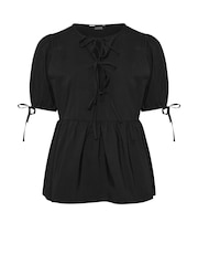 Yours Curve Limited Collection Tie Front Peplum Top - Imagen 5 de 5