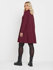 Yours Curve Red Lettuce Edge Tunic Dress - Image 3 of 5