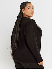Yours Curve Black Limited Collection Curve Cherry Knitted Jumper - Image 3 of 5