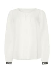 M&Co Cream Embellished Cuffed Pleated Blouse - Image 5 of 5