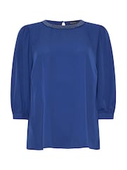 M&Co Blue Bead Neckline Blouse - Image 5 of 5