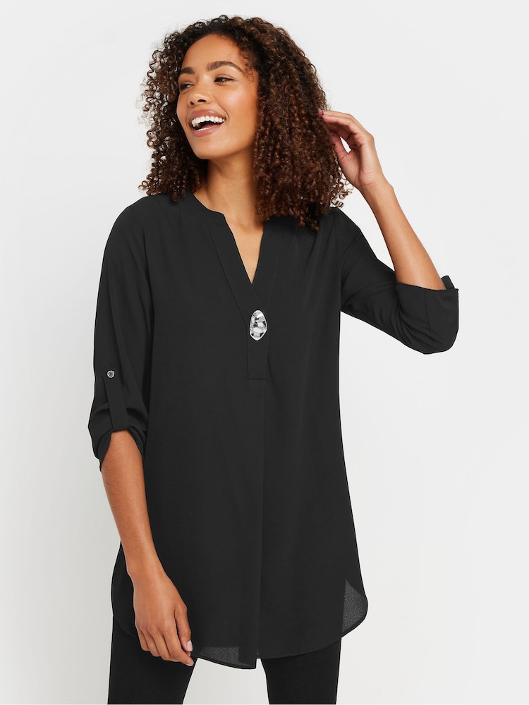 M&Co Black Button Detail Blouse - Image 2 of 6