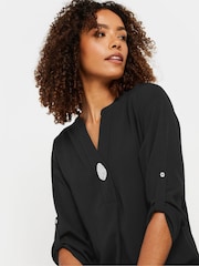 M&Co Black Button Detail Blouse - Image 4 of 6