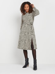 M&Co Natural Animal Tie Waist Dress - Image 2 of 5
