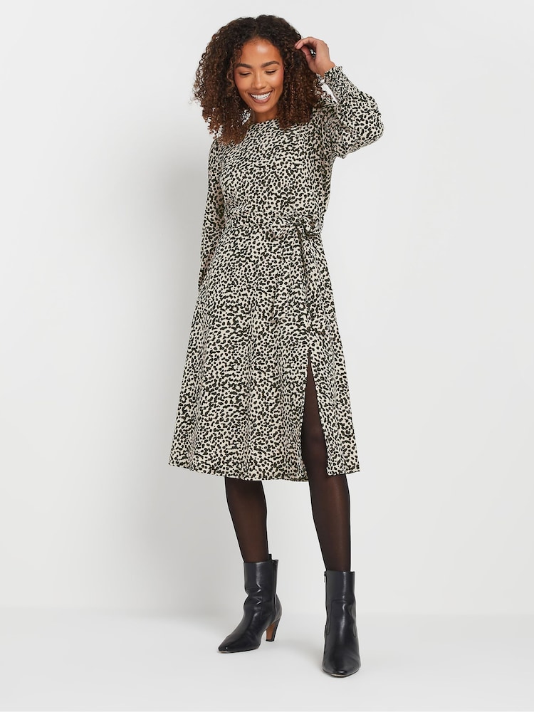 M&Co Natural Animal Tie Waist Dress - Image 2 of 5