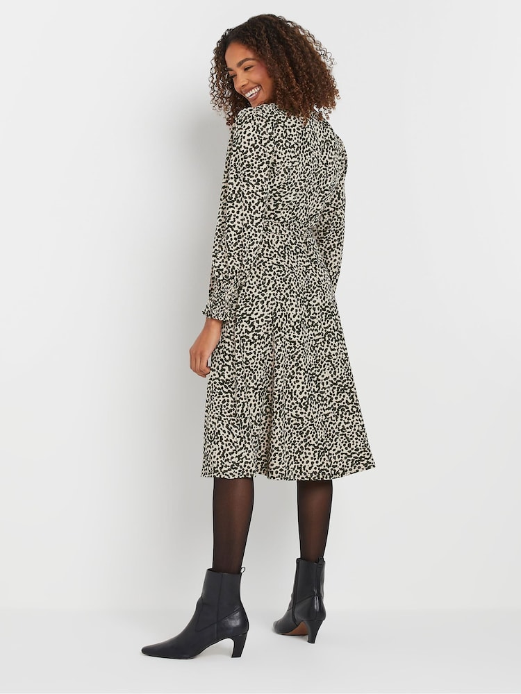 M&Co Natural Animal Tie Waist Dress - Image 3 of 5