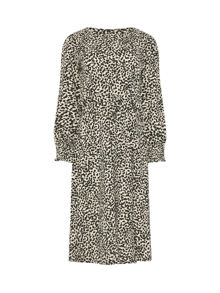 M&Co Natural Animal Tie Waist Dress - Image 5 of 5
