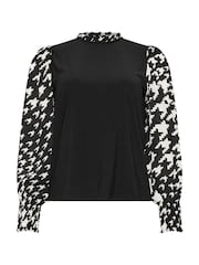 M&Co Black Dogtooth Contrast Top - Image 5 of 5