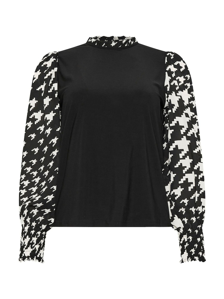 M&Co Black Dogtooth Contrast Top - Image 5 of 5
