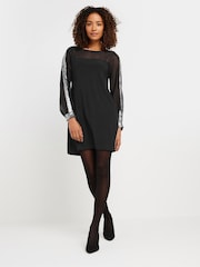 M&Co Black Sequin Sleeves Detail Dress - Image 2 of 5