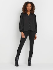 M&Co Black Button Through Blouse - Image 2 of 5