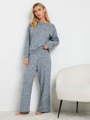 M&Co Blue Petite Long Sleeve Lounge Top - Image 2 of 5