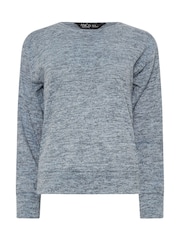 M&Co Blue Petite Long Sleeve Lounge Top - Image 5 of 5