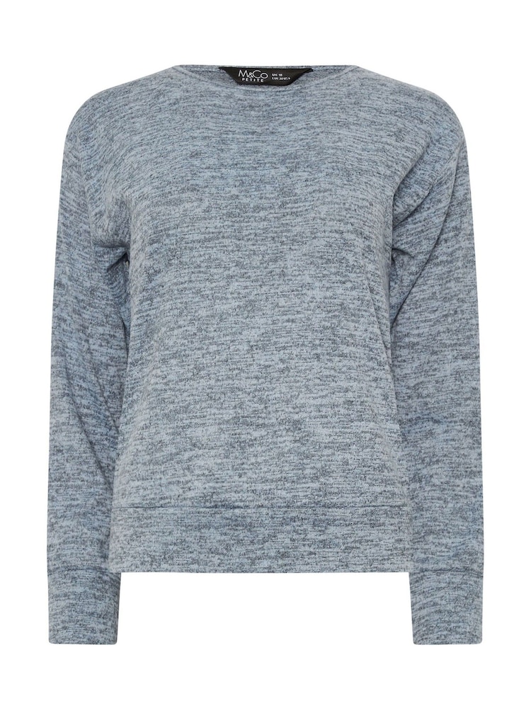 M&Co Blue Petite Long Sleeve Lounge Top - Image 5 of 5