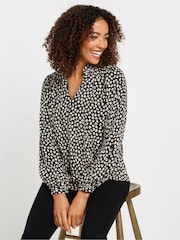 M&Co Black Notch Neck Blouse - Image 1 of 5