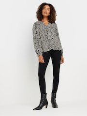 M&Co Black Notch Neck Blouse - Image 3 of 5
