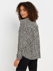 M&Co Black Notch Neck Blouse - Image 4 of 5