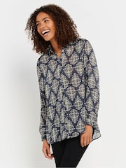 M&Co Blue Shadow Metallic Stripe Shirt - Image 2 of 5
