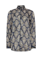 M&Co Blue Shadow Metallic Stripe Shirt - Image 5 of 5