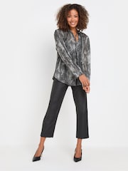 M&Co Grey Frill Collar Shimmer Blouse - Image 3 of 5