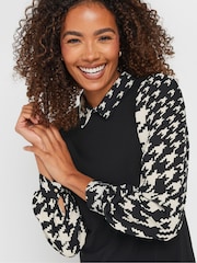 M&Co Dogtooth Print Contrast Tunic Dress - Bild 4 von 5