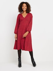M&Co Red Empire Line Dress - Image 1 of 5
